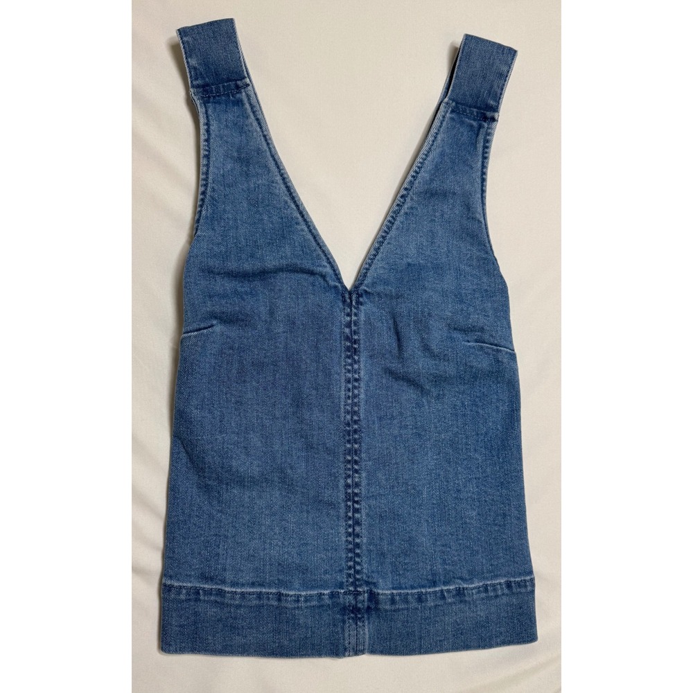 NWT Banana Republic Womens Blue Denim V-Neck Crossover Back Tank Top XXS